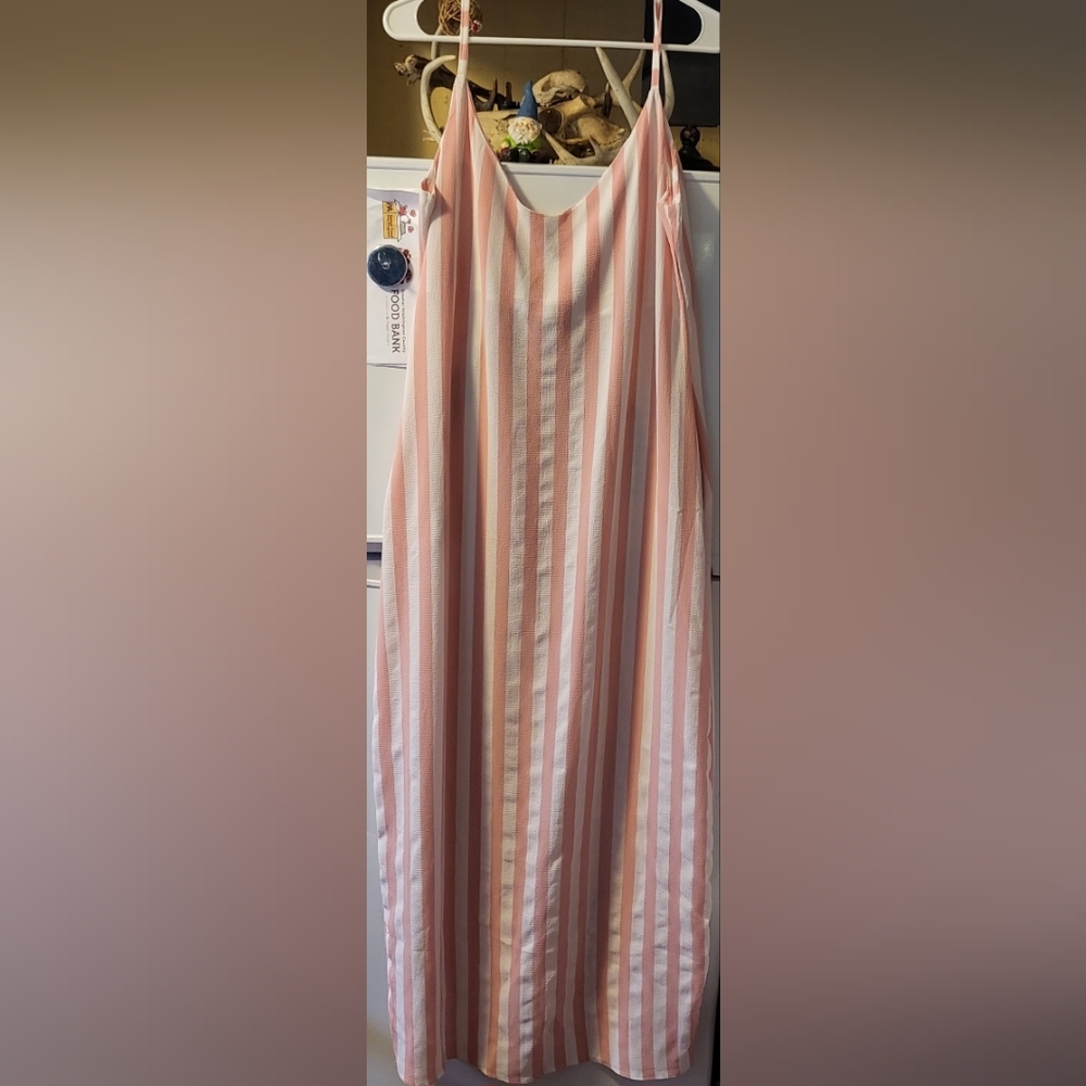 seersucker maxi dress size L